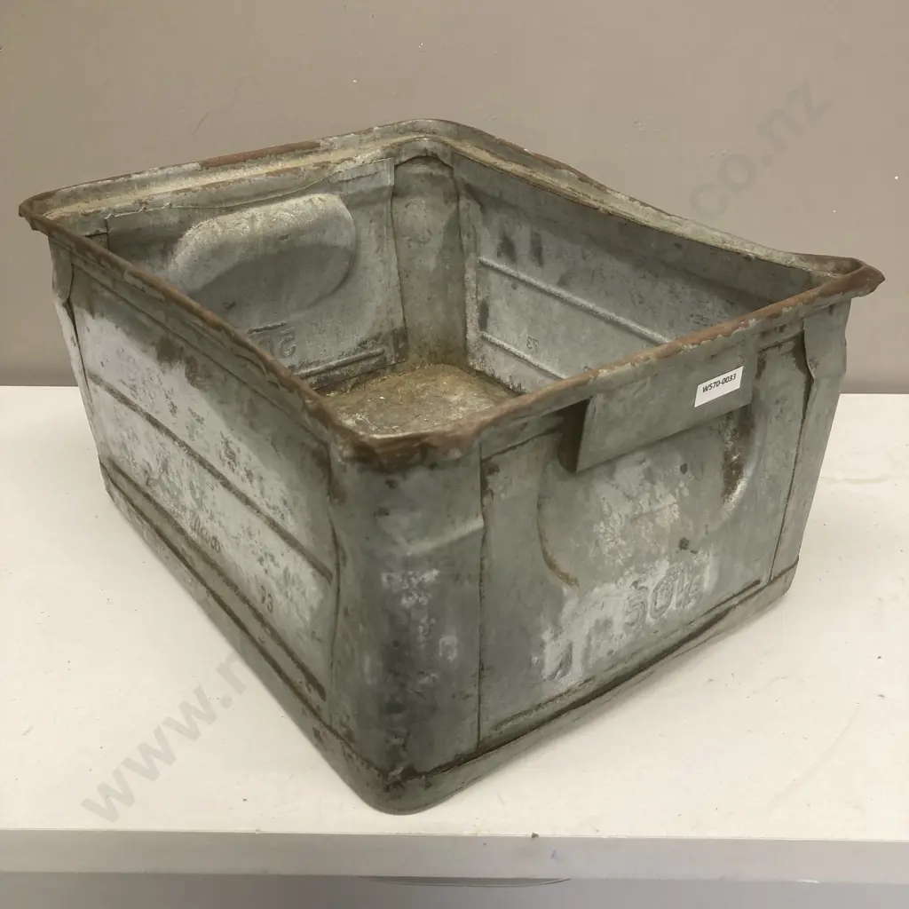 Vintage Metal Industrial Storage Bin, H22 W43 D35cm Image 1++