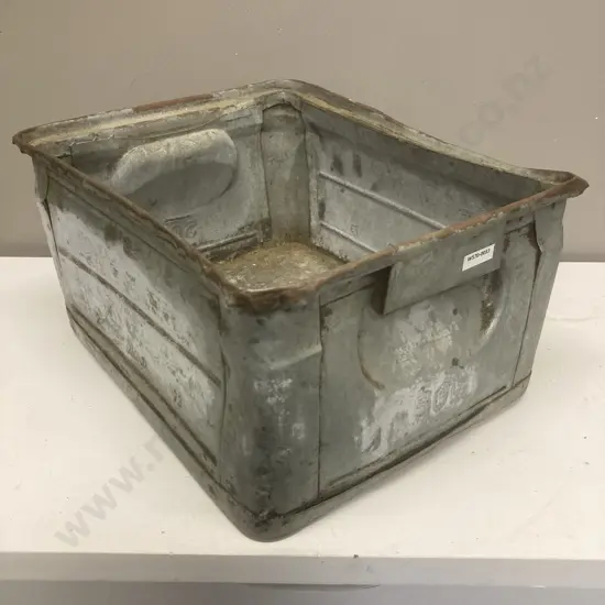 Vintage Metal Industrial Storage Bin, H22 W43 D35cm