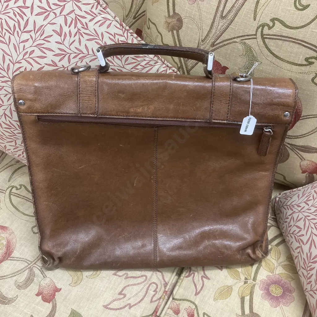 Vintage Enzo Rossi Buckled Flap Over Briefcase in Italian Leather (As Found Condition) Image 1++