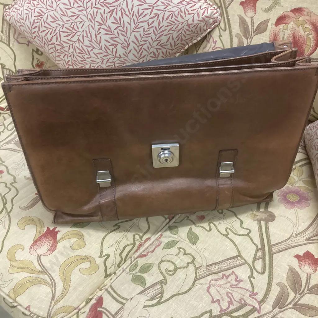 Vintage Enzo Rossi Buckled Flap Over Briefcase in Italian Leather (As Found Condition) Image 1++