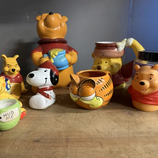Collection Of Pooh Bear, Disney Items Etc 