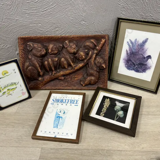 Selection of Artwork Including The Birds of NZ, Koala Wall Art Etc