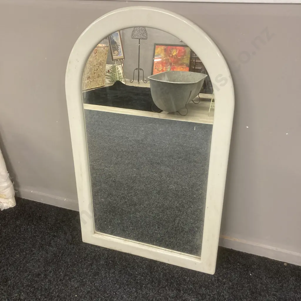 Cream Lacquered Mirror (As Found Condition), 100 x 60cm (Unable to Sell so Donated) Image 1++