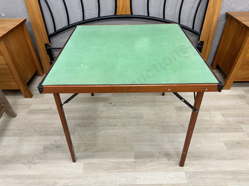 Vintage Rodroc Folding Card Table With Green Felt Top Image 1++