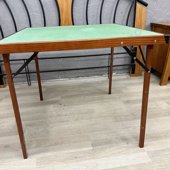 Vintage Rodroc Folding Card Table With Green Felt Top