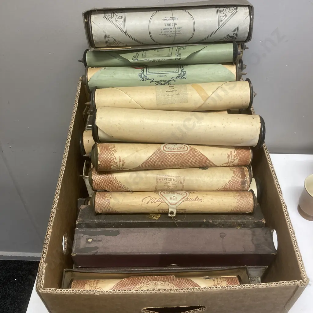 Box lot Assorted Pianola Rolls Image 1++