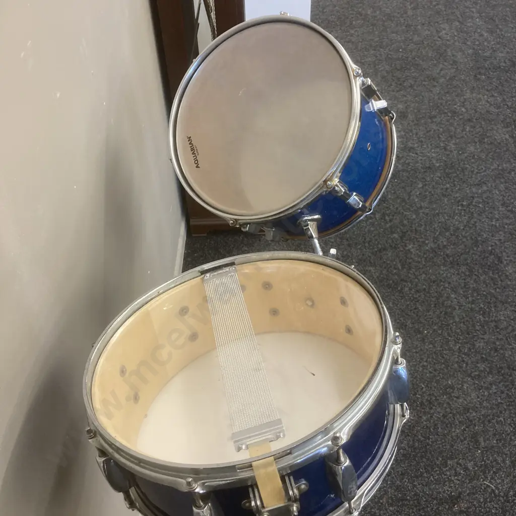 Drum Set - 2 Drums On A Painted Rebar Stand Image 1++