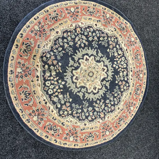 Circular Floor Rug, Navy, Dia154cm