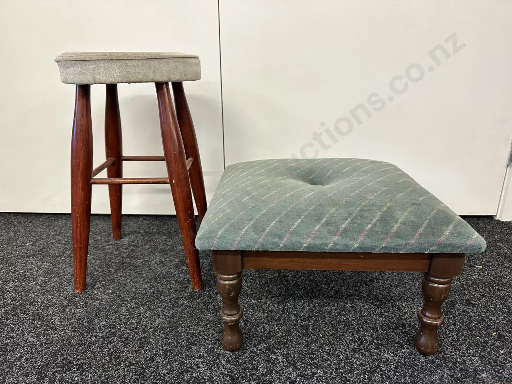 Vintage 'Laloli' Footstool & Stool Image 1++