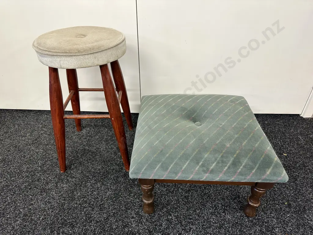 Vintage 'Laloli' Footstool & Stool Image 1++