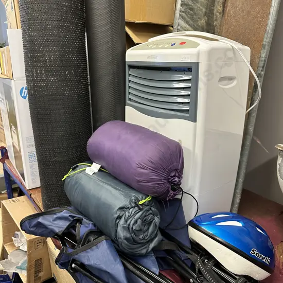 Mistral Portable Air Conditioner Model MECIR With Fold Up Chairs And Sleeping Bags Etc