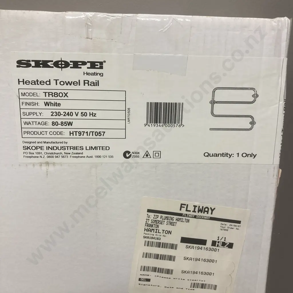 SKOPE Heated Towel Rail Model TR80X White 80-85W (NIB) Image 1++
