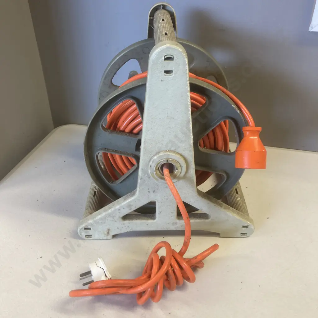 Orange Extension lead On Plastic Hose Reel Image 1++