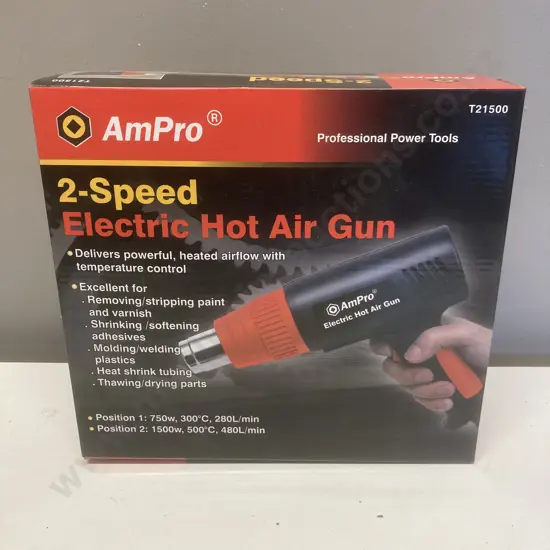 Ampro 2-Speed Electric Hot Air Gun, #T21500