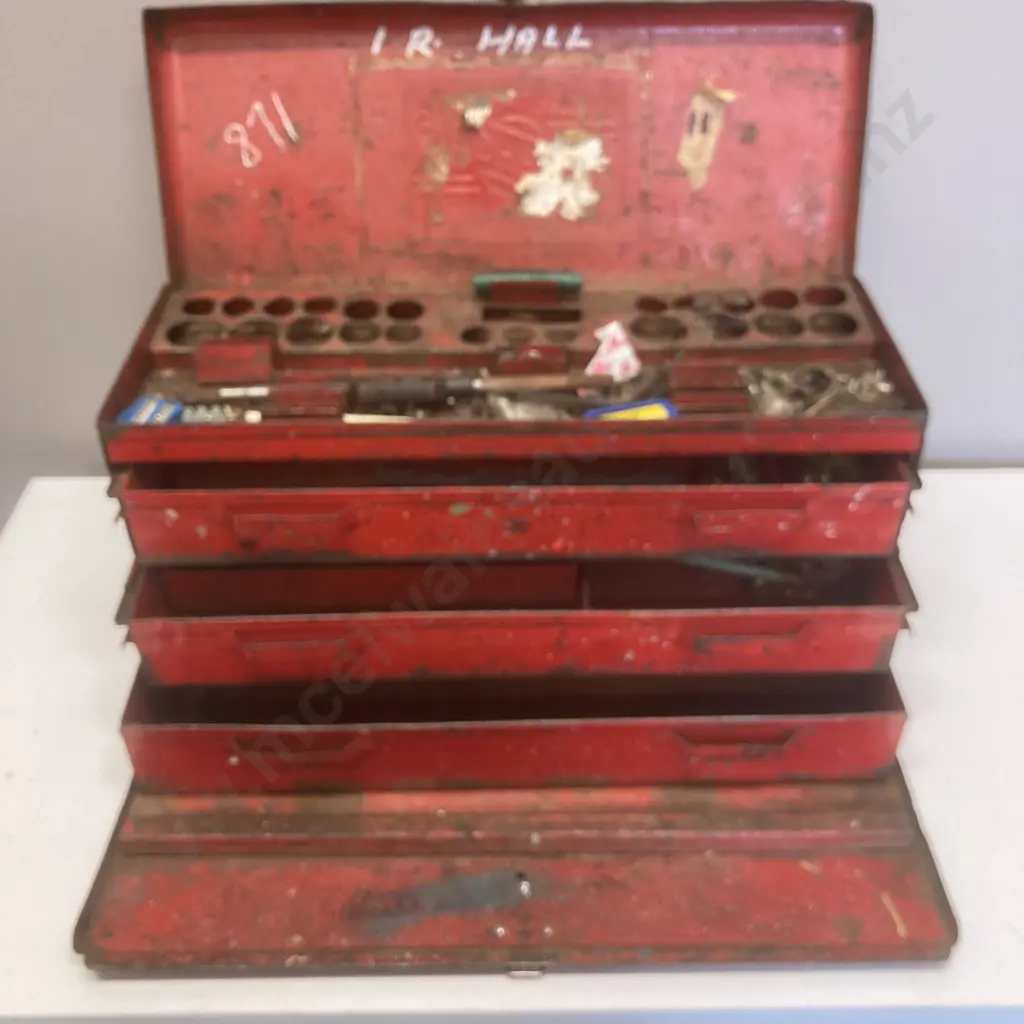 Vintage Sidchrome Toolbox & 2 Steel Caddys Image 1++