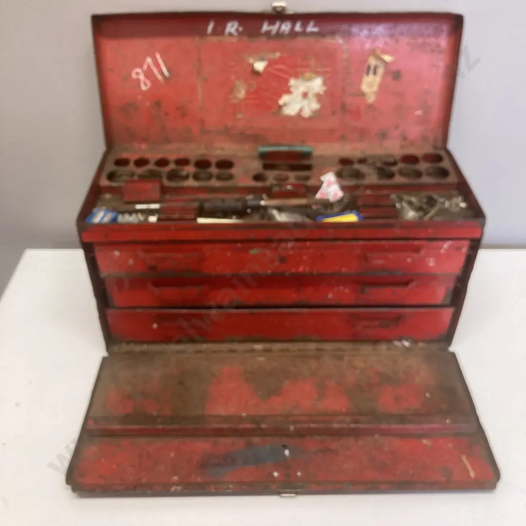 Vintage Sidchrome Toolbox & 2 Steel Caddys Image 1++