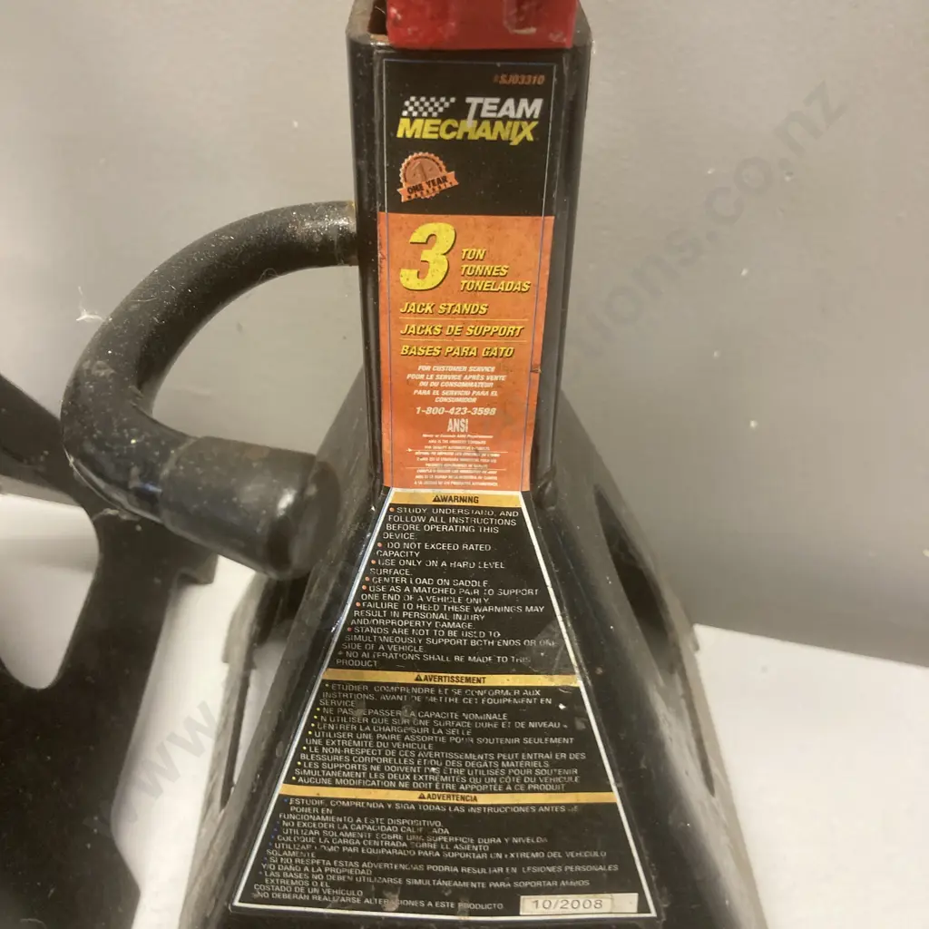 Pair of Team Mechanix 3 Ton Jack Stands & 2 Ton Floor Jack (No Handle) Image 1++