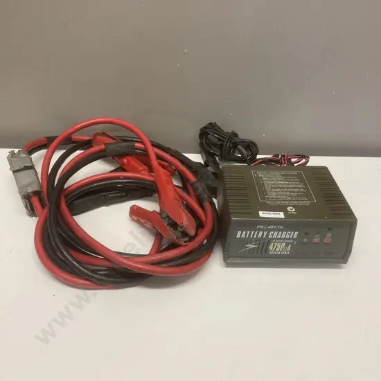 Projecta Battery Charger 12V 4750mA & Set of Jumper Leads