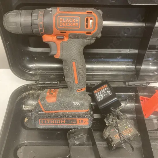 Black & Decker 18V Drill Driver #BDCDC18-XE, 1.5Ah Battery & Charger