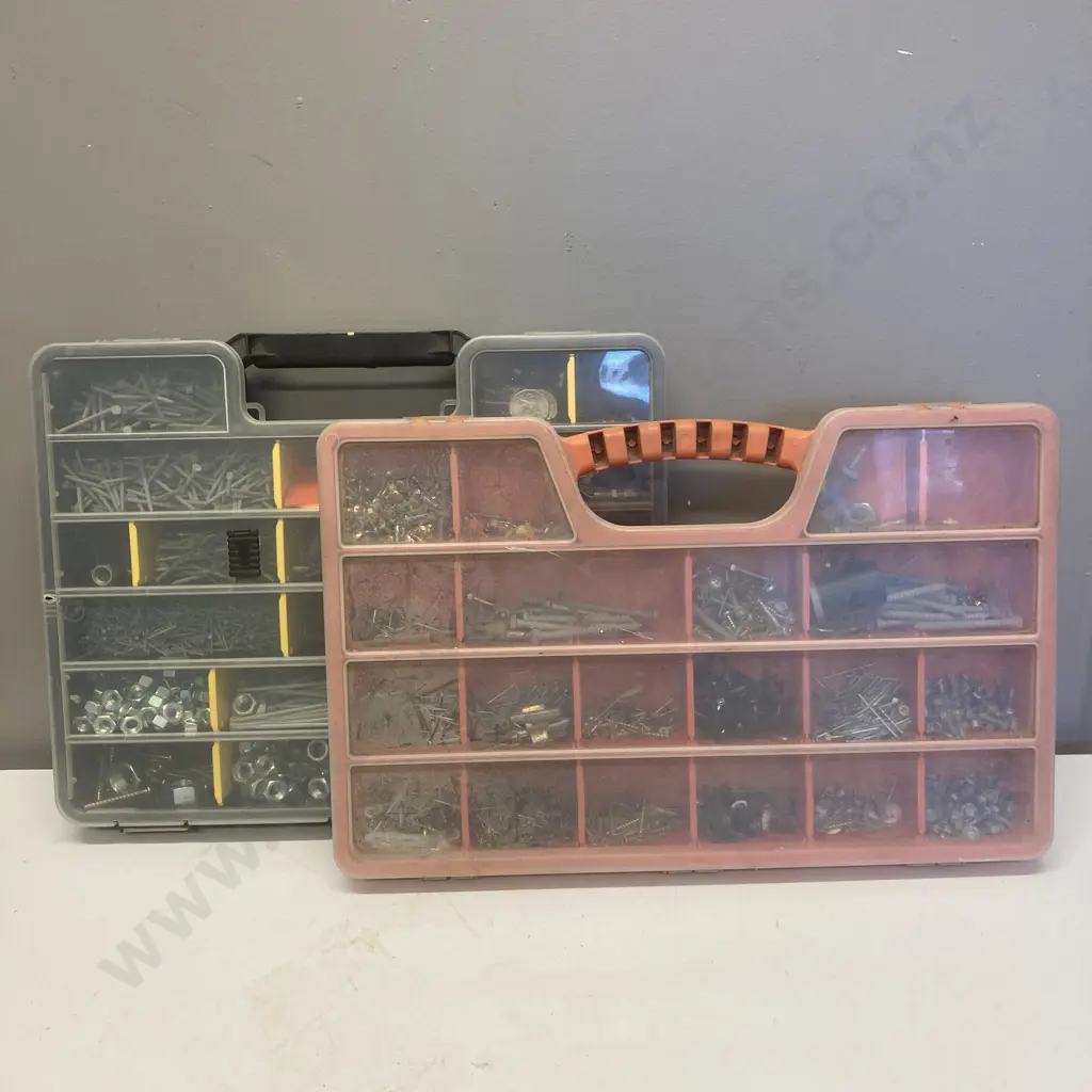 Plastic Sorter Cases x 2 - Nails, Nuts, Hardware Image 1++