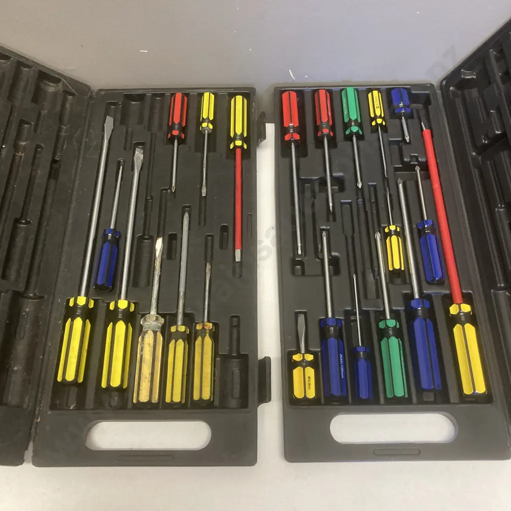 13 Piece & 9 Piece Screwdrivers In Plastic Cases Image 1++