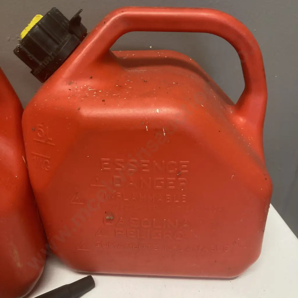 Blue Bin, Ropes, Cable Ties, 2 x 5L Red Plastic Fuel Containers Etc Image 1++