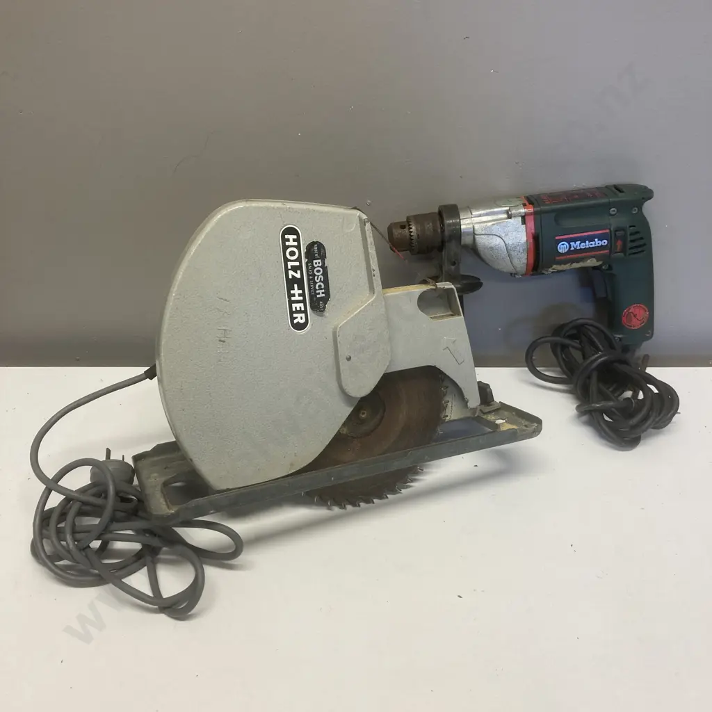 German Holz-Her Circular Saw Type 2113 & Metabo Electric Drill Image 1++