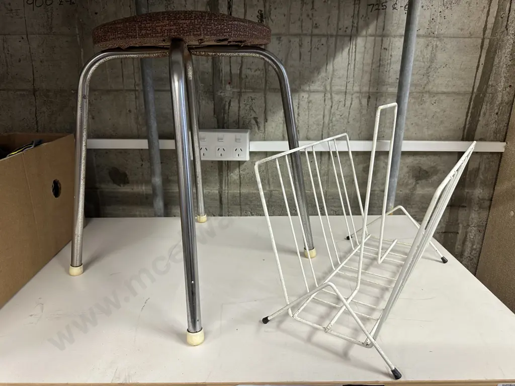 Retro Stool & Magazine Rack  Image 1++