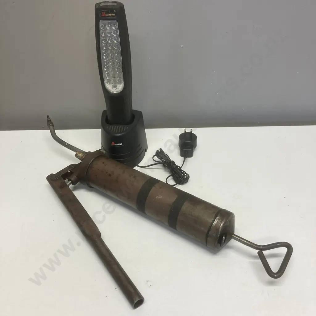 MechPro Rechargeable Torch & A Grease Gun Image 1++