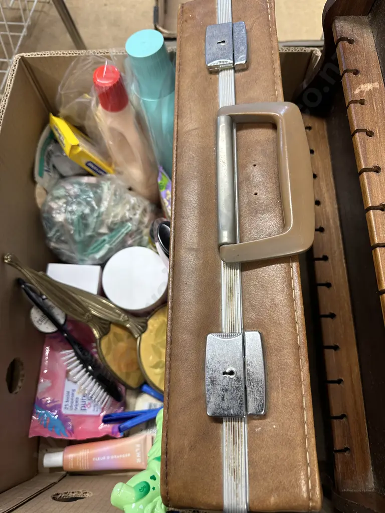 Box Of Beauty Products, Laundry Products, Brief Case & Teaspoons Holder Etc Image 1++