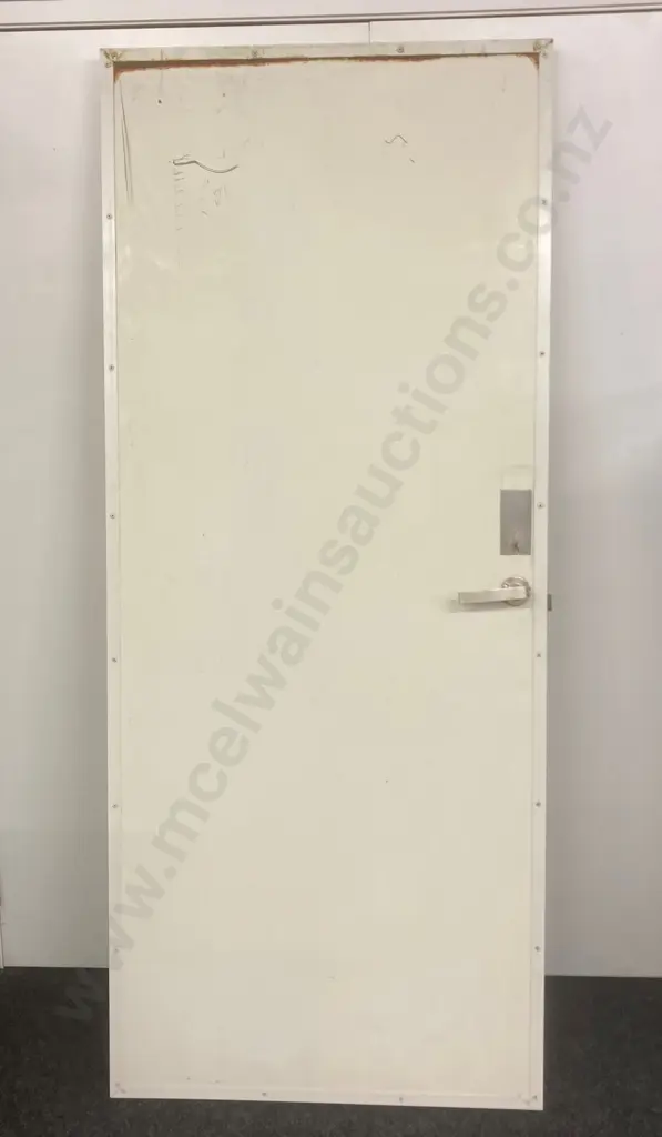 Door With Thin Steel Covering, Handle, Lock & Key, H198 W82.5 D5.5cm Image 1++