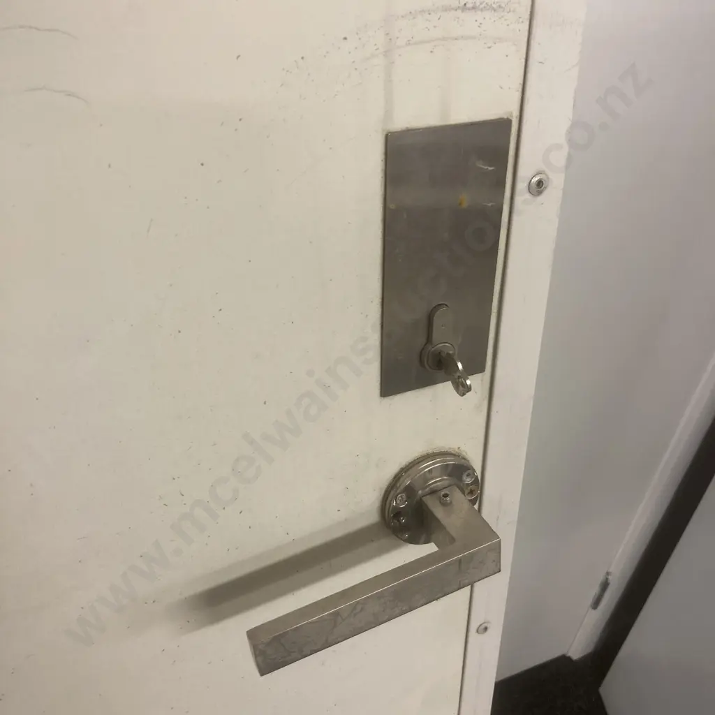Door With Thin Steel Covering, Handle, Lock & Key, H198 W82.5 D5.5cm Image 1++