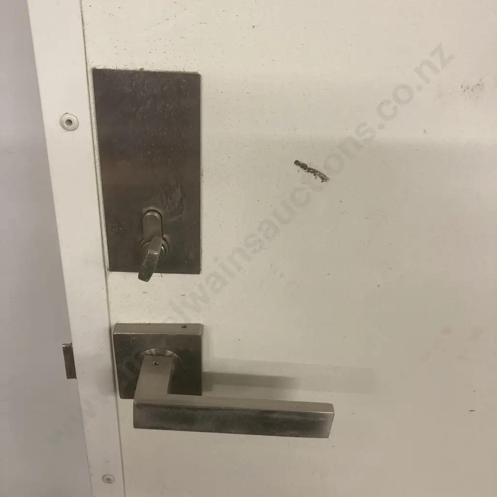 Door With Thin Steel Covering, Handle, Lock & Key, H198 W82.5 D5.5cm Image 1++