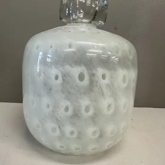 Stunning Art Glass Vase, Frosted With Spots, H24cm