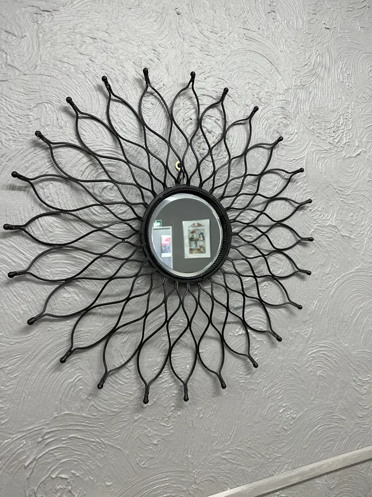 Decorative Wrought Round Bevelled Mirror, Dia 73cm Image 1++