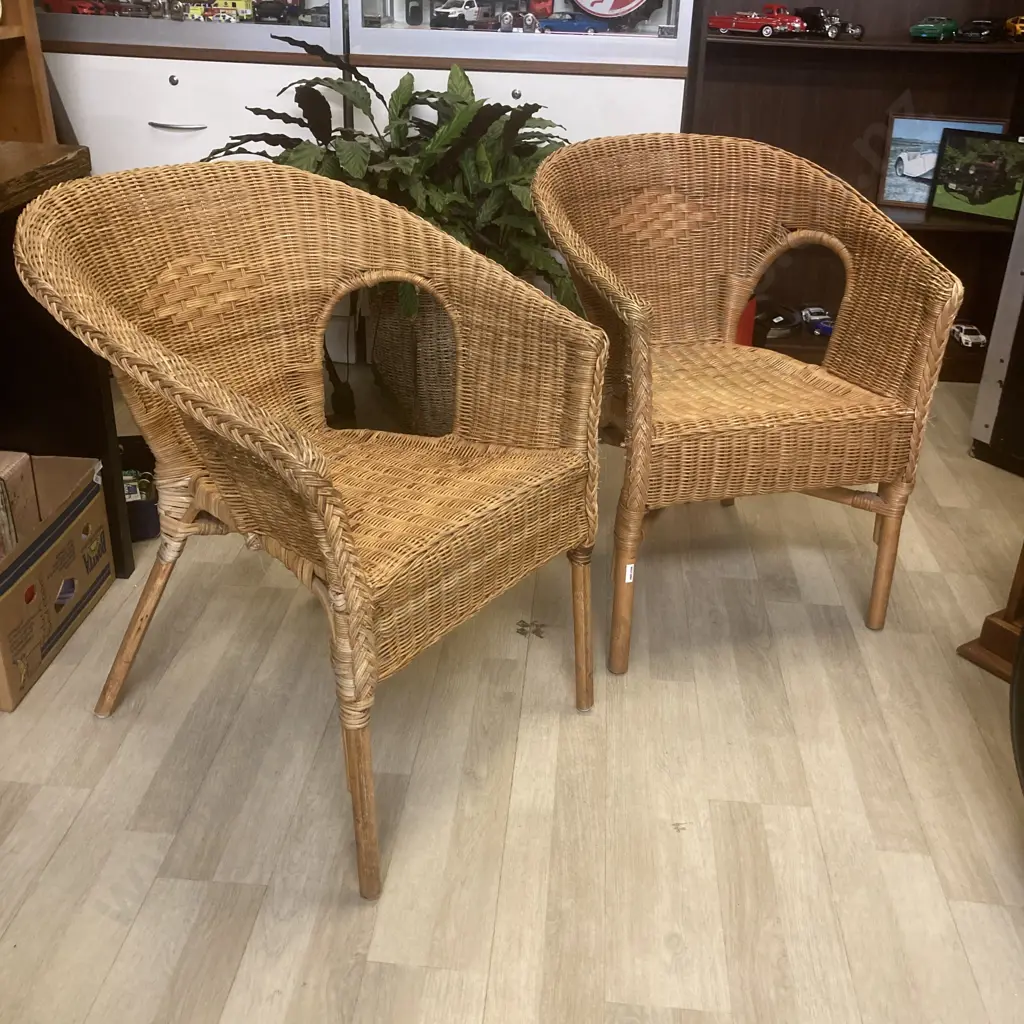 Pair of Rattan Patio Tub Chairs Image 1++