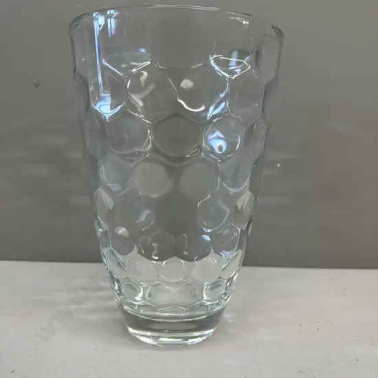 Modernist Glass Vase, Patterned Inside, H24cm
