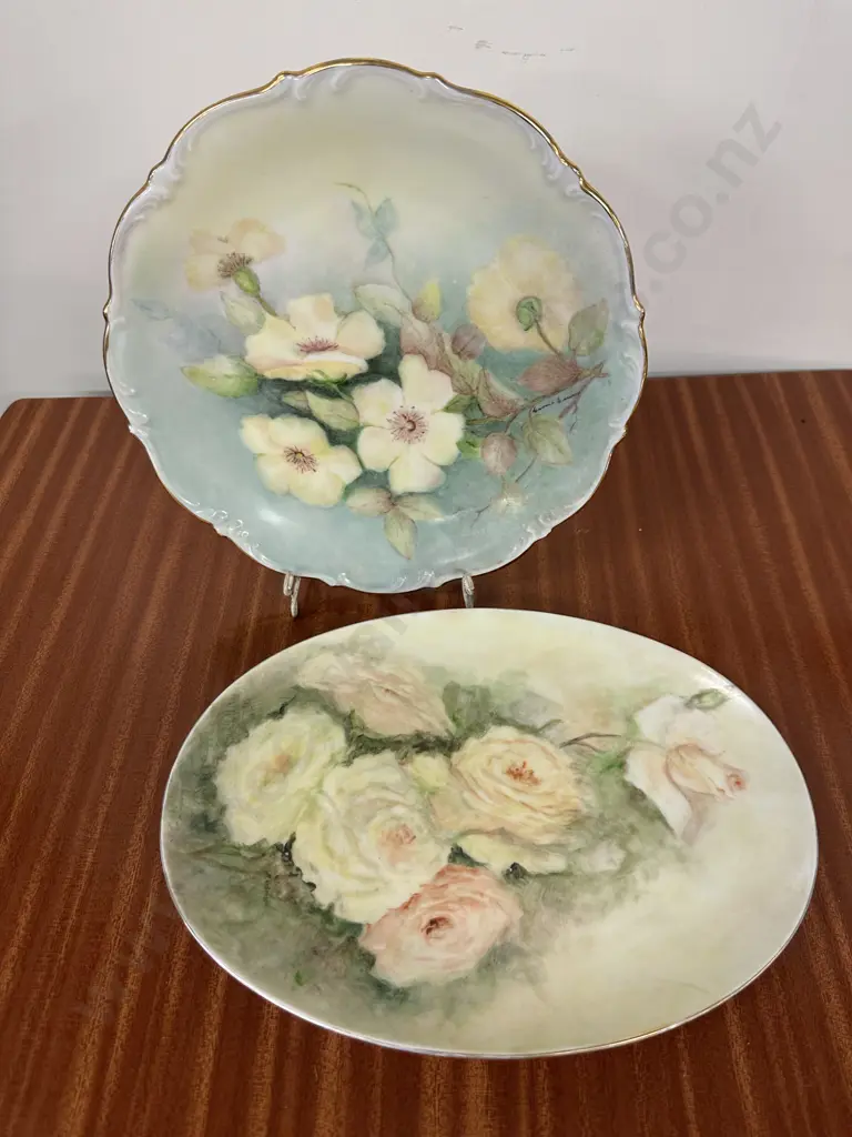 Vintage Hand Painted Plates x2 Image 1++