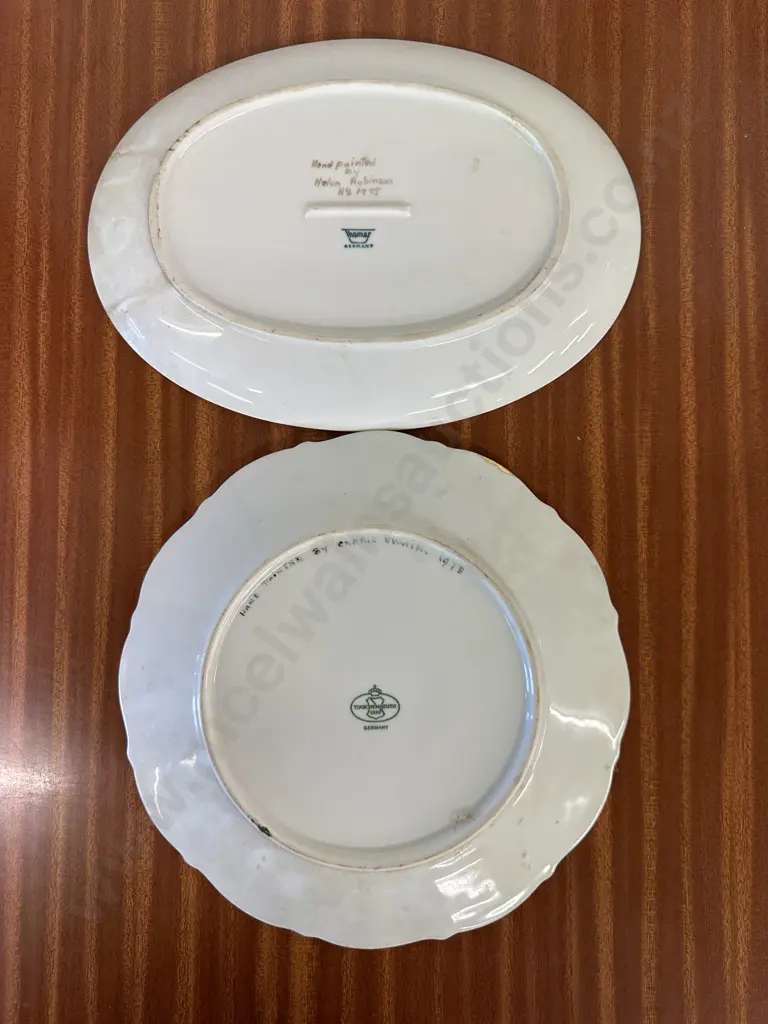 Vintage Hand Painted Plates x2 Image 1++