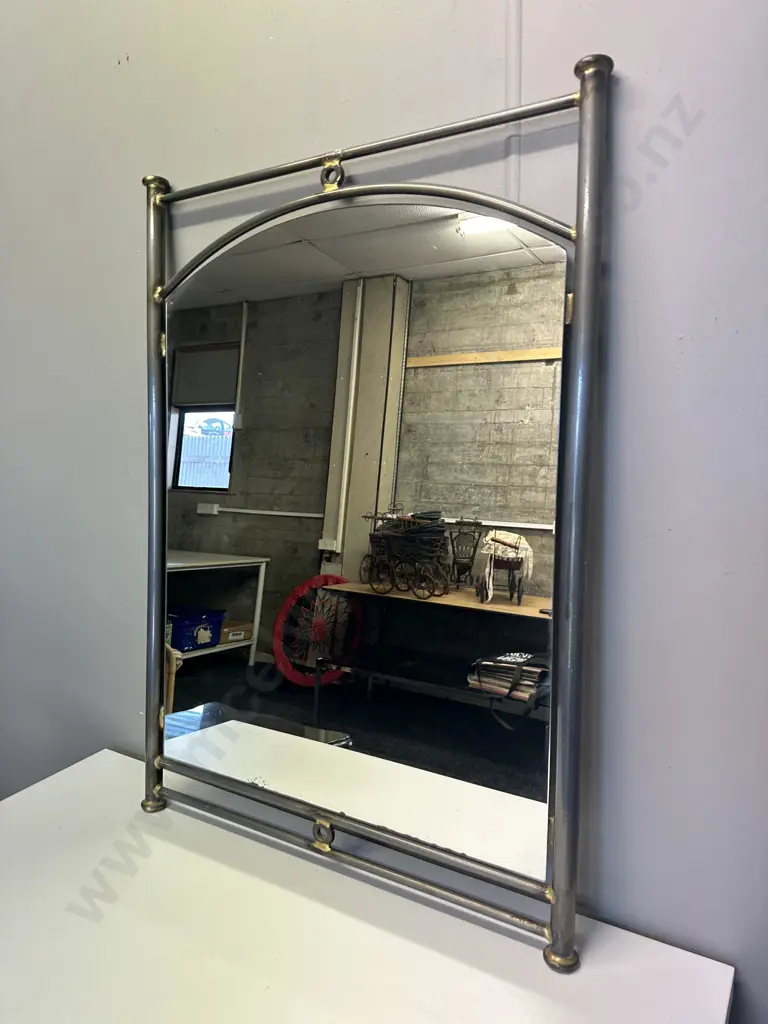 Metal Framed Mirror H92 w65cm Image 1++