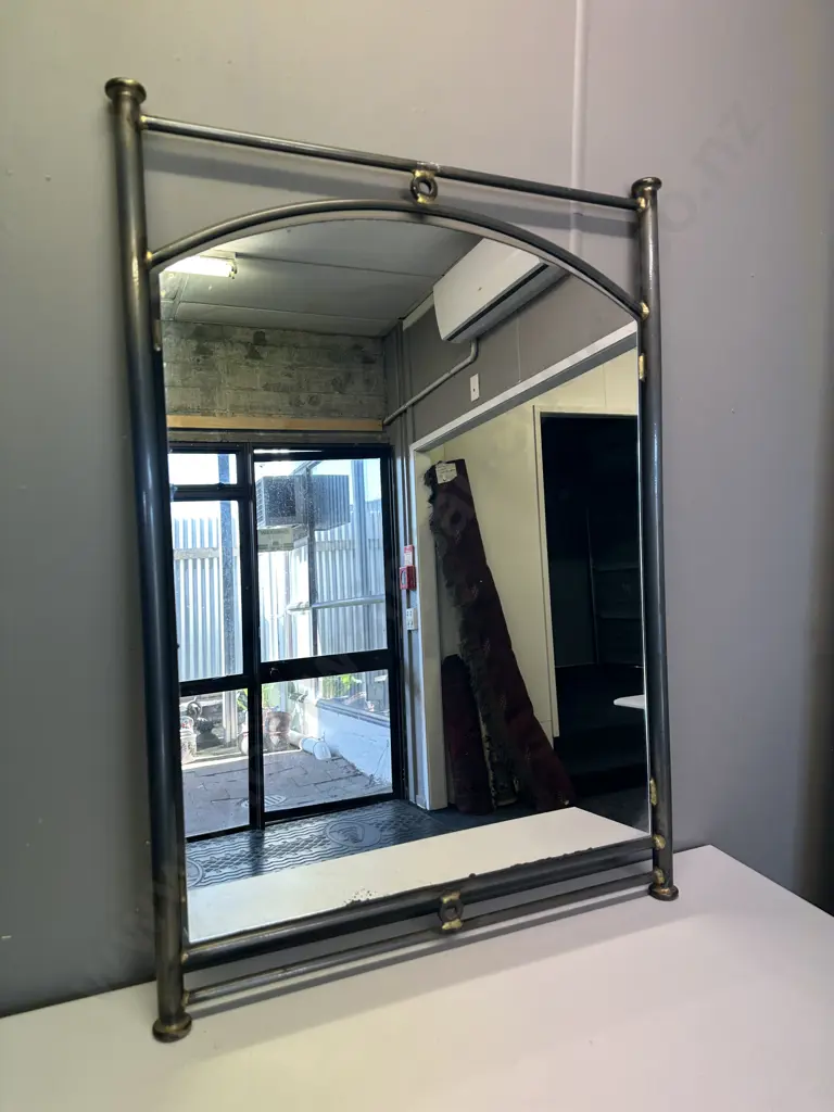 Metal Framed Mirror H92 w65cm Image 1++