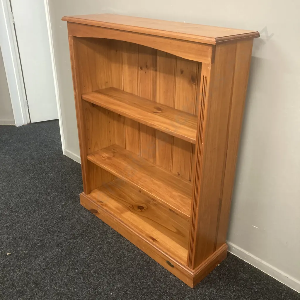 Cornwall Country Solid Pine Bookcase, 2 Adjustable Shelves, H116 W95 D29cm Image 1++