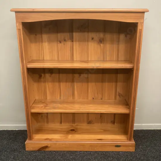 Cornwall Country Solid Pine Bookcase, 2 Adjustable Shelves, H116 W95 D29cm