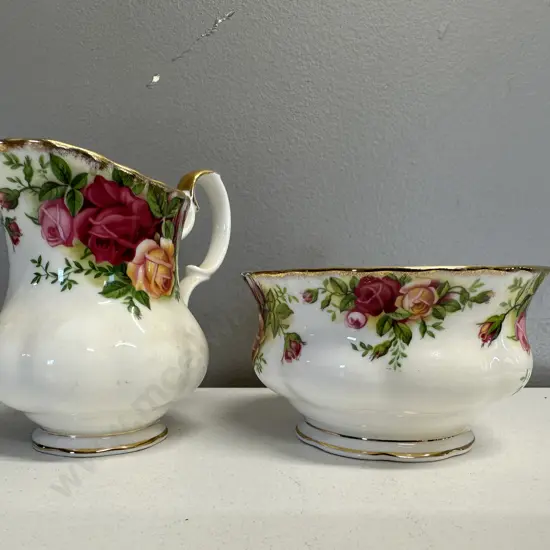 Royal Albert Old Country Roses Creamer & Sugar Bowl