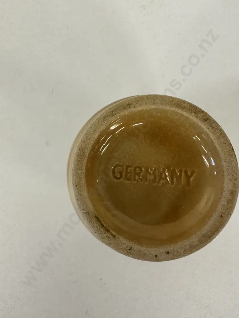 Rare Vintage German Stoneware Mustard Jar, Lions head, H8cm Image 1++