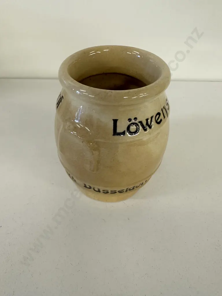 Rare Vintage German Stoneware Mustard Jar, Lions head, H8cm Image 1++