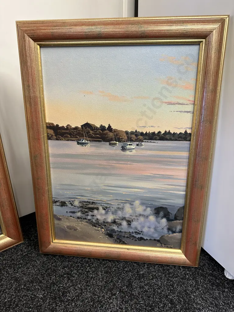 "Lake Taupo - Shoreline Images" by Val Raymond, Triptych, Oil on Canvas, Three Panels All Signed, 59 x 44 & 59 x 79cm Image 1++