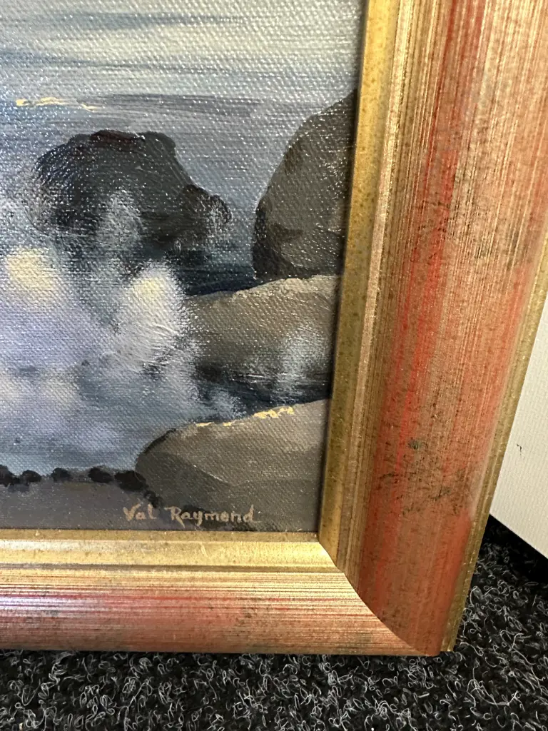 "Lake Taupo - Shoreline Images" by Val Raymond, Triptych, Oil on Canvas, Three Panels All Signed, 59 x 44 & 59 x 79cm Image 1++