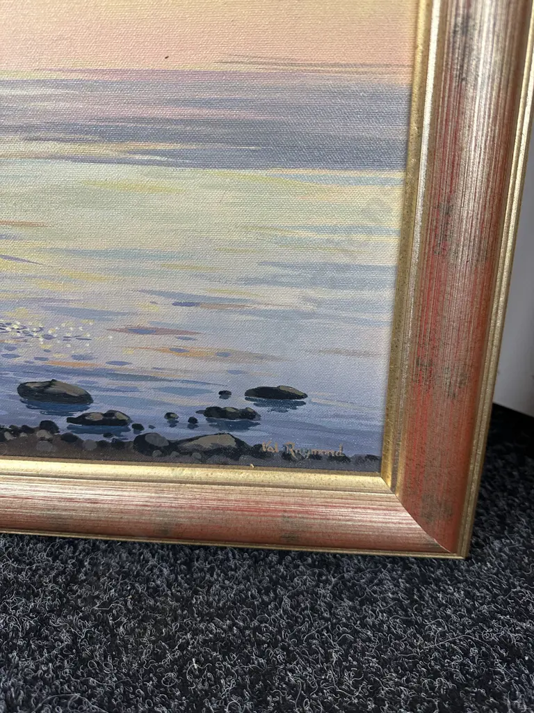 "Lake Taupo - Shoreline Images" by Val Raymond, Triptych, Oil on Canvas, Three Panels All Signed, 59 x 44 & 59 x 79cm Image 1++