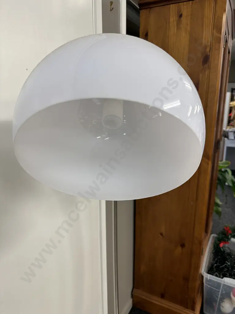 Funky Chrome Pedestal Light With Round White Ball Shade Image 1++